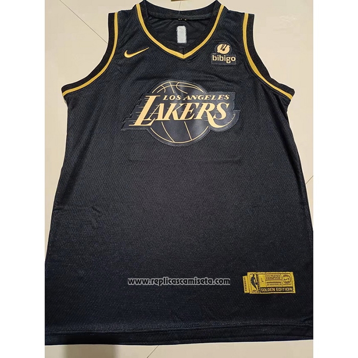 Camiseta Nino Golden Edition Los Angeles Lakers Kobe Bryant #24 Negro